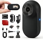 Mini Body Camera with Memory Card, 26g Wearable Small Portable Cam with Clip On Mounts for Bike Helmet Cap, Action Camera for Vlogging and Sports, Gifts for Men Dad Husband Boyfriend