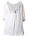 Kafeimali Women's Embroidery Bohemian Shirts Tunic Peasant Tops Mexican Blouse