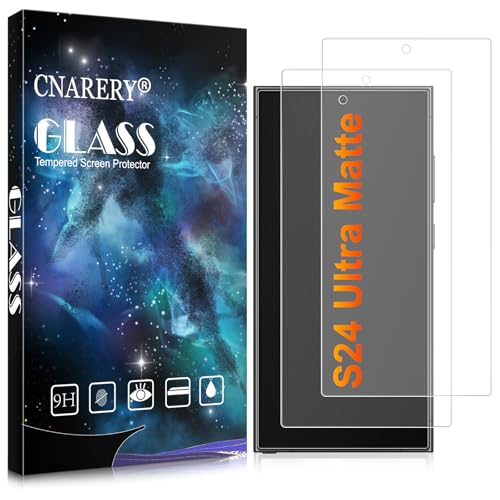 Cnarery [2 Pack] Matte Screen Protector for Samsung Galaxy S24 Ultra, Anti-Glare Anti-Reflection and Anti-Fingerprint, 9H Tempered Glass Film, Smooth Touch