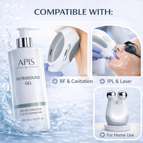 Apis Ultraschallgel - 500 ml - Mit hoch- und niedermolekularer Hyaluronsäure Für Sonophorese, Nadellose Mesotherapie & Ultraschallbehandlungen