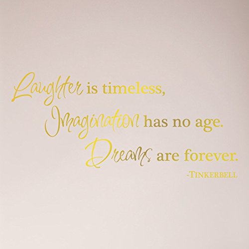 48" Laughter Is Timeless, Imagination Has No Age, Dreams Are Forever Tinkerbell Wall Decal Sticker Art Mural Home Decor Lettering #TOP22