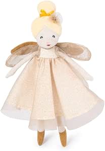 Moulin Roty Golden Fairy Doll — Sparkly Tulle Dress, 11.81" Tall, Soft & Snuggly - View #3