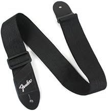 Fender Economy Strap SILVER 2" Black Polyester Logo Straps Guitar Strap