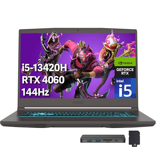 MSI ���^ 15.6�C���` FHD 144Hz �Q�[�~���O�m�[�g�p�\�R�� Intel i5-13420H 32GB RAM 1TB PCIe SSD NVIDIA GeForce RTX 4060 �L�[�{�[�h�o�b�N���C�g HD �E�F�u�J���� Wi-Fi 