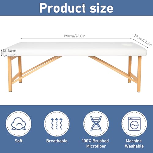 Drap pour table de massage lavable et réutilisable en microfibre blanche absorbante - 5