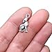 10 Wolf Charms Antique Silver Tone 2 Sided - SC1051