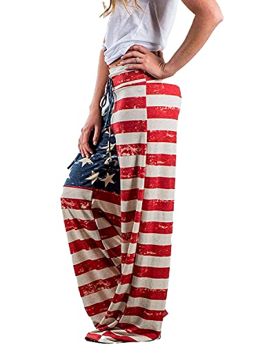 Image of NEWCOSPLAY Women's Comfy Pajama Pants Casual Drawstring Palazzo Lounge Wide Leg Pants