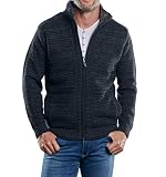 Innenseite mit Fleece engbers Herren Strickjacke mit Fleecefütterung, 30478, Blau in Größe XL