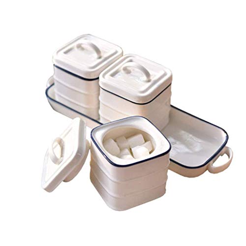 XHAEJ Botella de condimento de cermica, Tanque de condimentos para el hogar Condujano Caja de condimentos Condimado Botella Salero Shaker Suministros de Cocina, Contenedor de condimentos