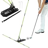 LipLopBest Golf Alignment Stick Trainer with Adjustable Swing Plane Guide, Full Swing Correction Training Aid for Men Women Beginners, Indoor Outdoor Golf Practice Tool