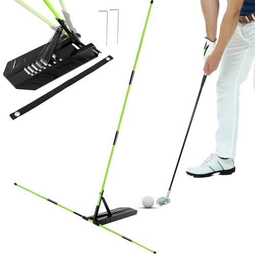 LipLopBest Golf Alignment Stick Trainer with Adjustable Swing Plane Guide, Full Swing Correction Training Aid for Men Women Beginners, Indoor Outdoor Golf Practice Tool