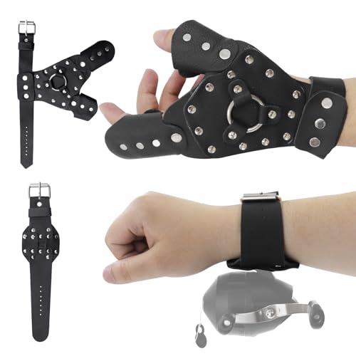 ZHUOCE Fishing Reels Wrist Wrap Hand Guard Set Archery Wristband with Gloves for Fishing Slingshot Leather Steel Wrist Straps
