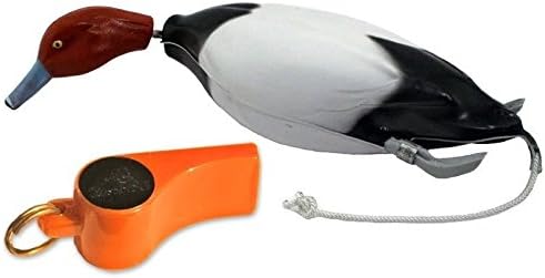 Dokken Redhead Duck for Gun Dog Training and Pro Whistle for Shed Hunting Dogs (Orange) D300/W100