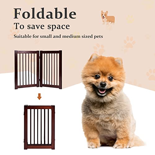 Petsite Freestanding Configurable Dog Gate Extension Kit, 2 Panel 40 Inch Wide 30 Inch Tall Wooden Pet Gate For The House, Doorway, Stairs, Folding Pet Puppy Safety Fence #TOP3