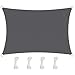 TOPLUS Sonnensegel Sonnenschutz Garten Balkon Wetterschutz wasserabweisend Rechteckig 420D PES UV-Schutz für Garten Outdoor (2 * 3m, Grau2)