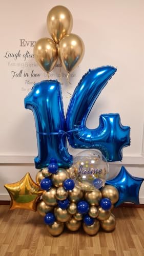 Image of 4 Balloon Numbers Birthday Decorations, 40In Navy Blue Balloons for Party | Eye-catching Appearance, Perfect Decorative Centerpieces, Convenient Self-sealing Structure, Widely for Various Occasions