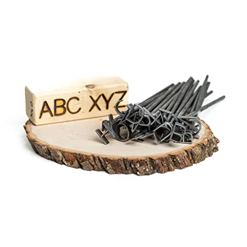 3/4" Alphabet Mini Steel Branding Irons Kit for Hats, Wood Burning, DIY Beginner Adult Crafts Bullet Points - Made in The USA (Original Font)