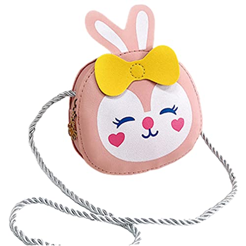 Image of SYGA Children Rabbit & Bow Sling Messenger Bag Coin Bag Cartoon Backpack PU Leather Kitten Handbag for Toddlers Kids