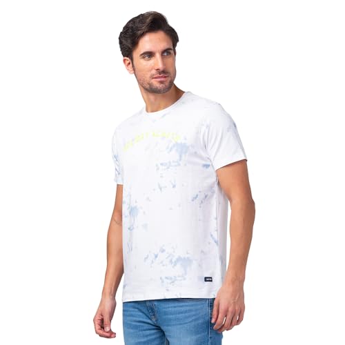 Image of Spykar Men's Slim Fit Round Neck Half Sleeve Printed Casual T-Shirt