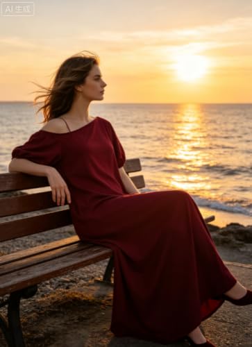 Robe mi-longue ample pour les journées d'été et sorties plage - 4