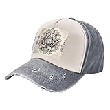 Sombreros vintage con estampado de flor de loto para hombre, gorra de béisbol personalizada, Gris, talla única