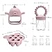 Baby Fruit Feeder & Breastmilk Popsicle Mold Set – 3 Pack Silicone Teething Relief Kit with Food Feeder Pacifier, Freezer Tray with Lid & Baby Teether (Blush)