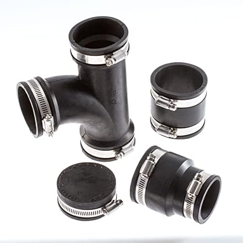 T-mex 50mm-40mm 09.0814 Flexible Adaptor, Black, 50 x 40m x 1 ¼ NB (48 x 42mm O.D)