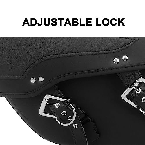 Alforjas para motocicleta, cuero sintético, 2 correas, universal para Harley, Cruiser, Bobber, Suzuki, Yamaha, Kawasaki miniatura 5