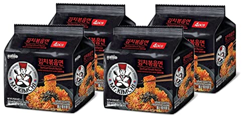 Image of Paldo Fun & Yum Mr. Kimchi Noodles, Original Korean Ramyun, Stirfried Kimchi Ramen,134 Gm (Pack Of 16)