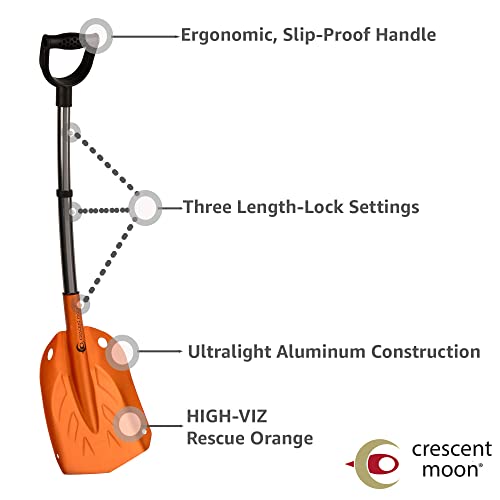 Crescent Moon Collapsible Snow Shovel, Lightweight Snow Shovel For Camping, Backcountry, Car #TOP3