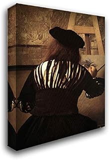 The Art of Painting [Detail 4] 20x24 Gallery Wrapped Stretched Canvas Art by Johannes Vermeer