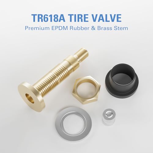 Image of CKAuto TR618A Tubeless Air Liquid Tractor Clamp-in Valve Stems, 4 Pcs /Pack | Fits Standard 0.625 inch Rim Holes, For Tubeless Tires, Industrial Agricultural Tractor Wheels