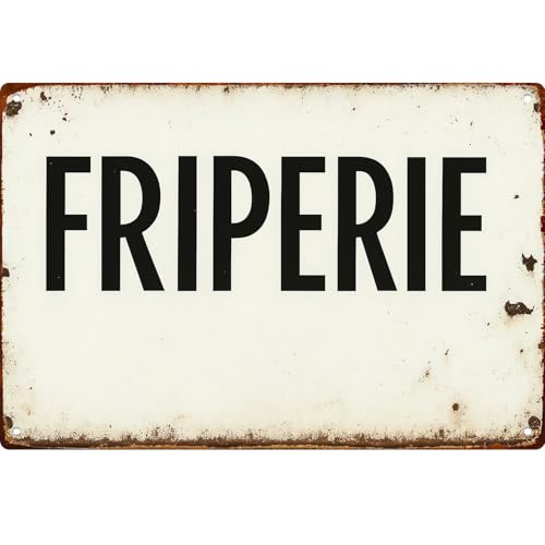 French Second-hand Clothes Store Vintage Tin Metal Sign 8x12 Inch