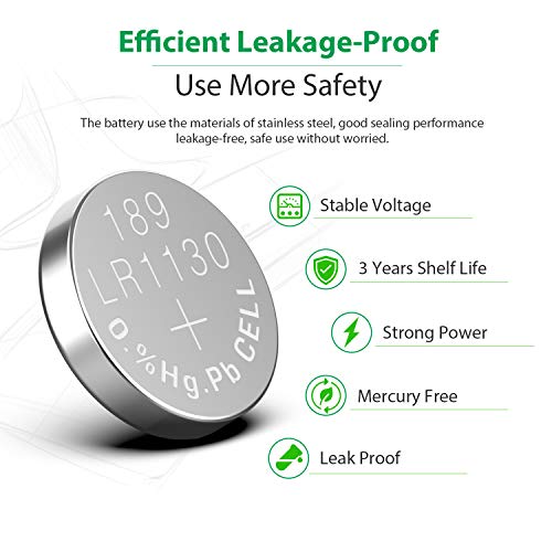 Licb 20 Pack Lr1130 Ag10 Battery 1.5V Long-Lasting Alkaline Button Cell Batteries #TOP4