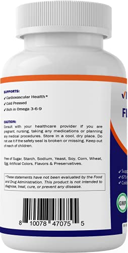 2 Pack - Vitamatic Flaxseed Oil 1200Mg 120 From Cold Pressed Flax Seed - 675 Mg Of Ala Omega 3 Fatty Acids For Improving Heart Health #TOP3