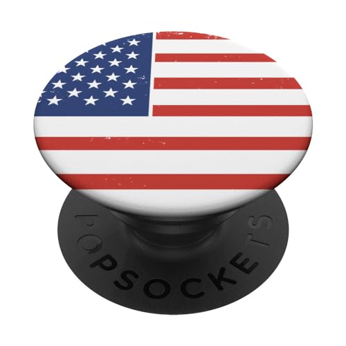 American Flag PopSockets Swappable PopGrip, Black