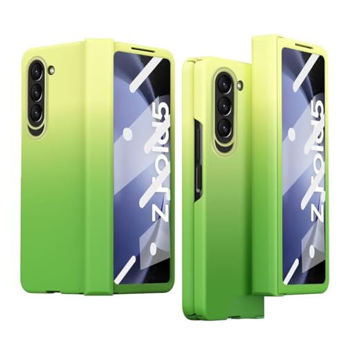 Coque Samsung Z Fold 5 jaune-vert idéale pour sécuriser votre écran en voyage