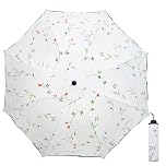 Maibar Ombrello Pieghevoli anti UV Antivento Ombrellone da donna tripla pieghevole Estate Sun prova Gli ombrelli Protezione UV Ombrellone (Bianco)