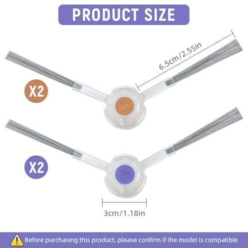Image of HASTHIP 4Pcs Side Brushes for Narwal Freo X Ultra /Freo X Plus, Replenishment Kit, Replacement Parts Replacement Side Brushes Universal Spare Side Brushes Replacement Accessories