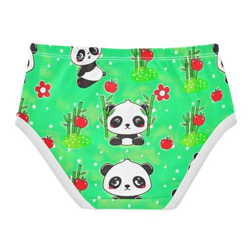 Cute Cartoon Pandas Green Little Girl Panties Toddler Underwear Custom Cotton Aesthetic Kids Undies Briefs 2t2