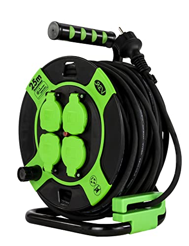 Rev 0010215412 - Avvolgicavo Per Esterni, 4 Prese Con Contatto Di Protezione, 25 M, Nero - 3
