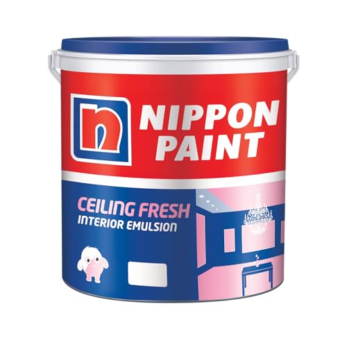 Image of Nippon Paint Ceiling Interior Emulsion Paint(4L, White, Smooth Matt)-Low VOC, Excellent Hiding Safe for Kids-Superior Coverage, Blemish-Free Finish-For Living Room, Home Ceilings & Walls-4 Liter