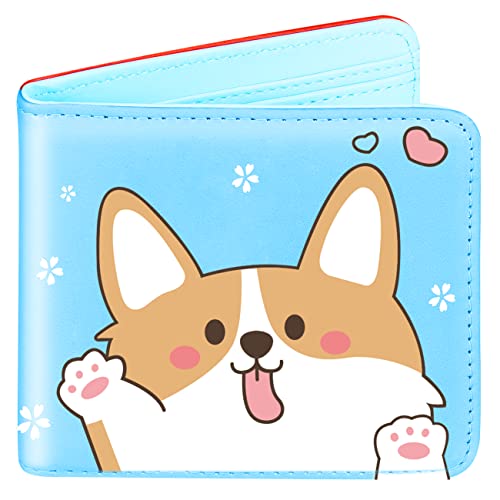 Girls Cute Kawaii Wallet Aesthetic Women Womens dog Cool Funny Leather Credit Id Card Cash Holder Woman Rfid Blocking Zipper Wallets With Coin Pocket Id Window Female Bifold Little Girl