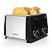 Produktbild OZAVO Toaster 4er Edelstahl 4 Scheiben, 1300 Watt Brötchen Toaster mit Abnehmbarer Krümelschublade, 6 Bräunungsstufen, Silber
