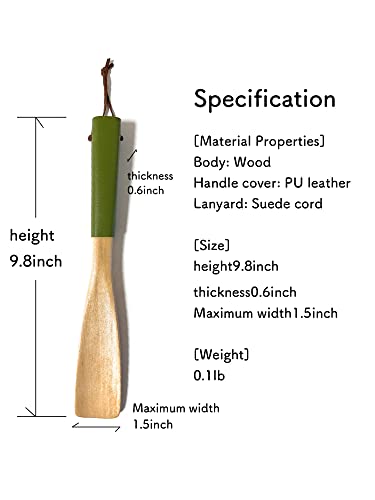 Haoa Wooden Shoe Horn, 9.8",Pu Faux Leather,Shoehorn For Seniors, Men, Women, Kids, Handle Shoe Horn With Loop, Portable (Pink) #TOP3