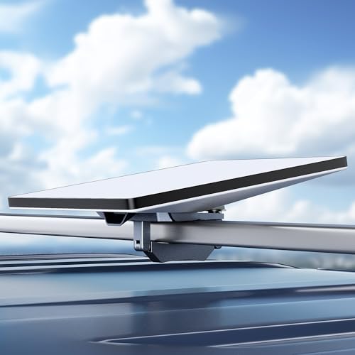 Starlink Mini Mount for Roof Rack - Aircraft Aluminum Clamp-On Mounting Kit for Pole/Roof/RV/Truck Camper/Railing Use, 500lb Capacity, 70mph Windproof, Tool-Free Installation Starlink Mini Accessories