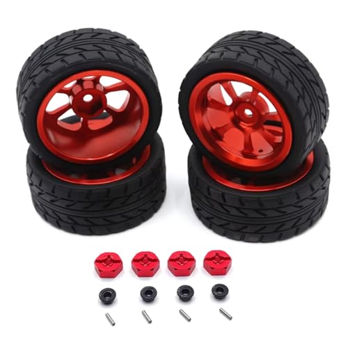 RC�X�y�A�p�[�c For Wltoys 144001 144010 124007 124016 124019 A959 A959-B 4�� 65mm �S���^�C�� ���^���z�C�[������ 12mm �Z�p �A�b�v�O���[�h�p X(Red)