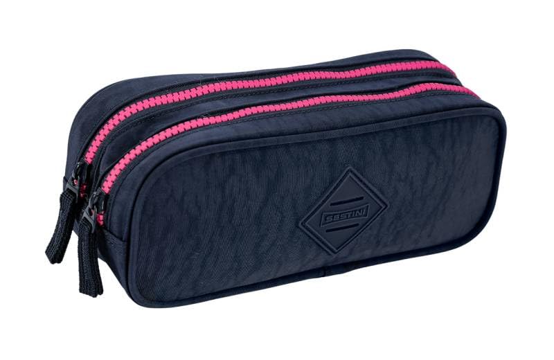 Estojo Sestini Crinkle Azul Neon 2 Fechos 75507-25