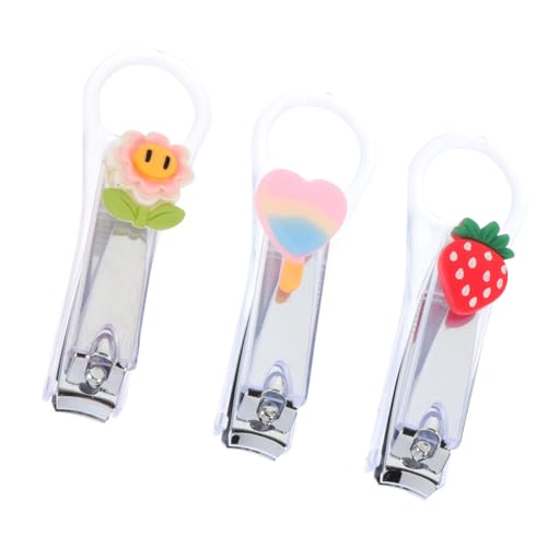 MUSISALY 3Pcs Cartoon Nail Clippers Portable and Lightweight Nail Beauty Tools for Easy Manicure and Sturdy and Stylish Design for Home Use Random Styles Included