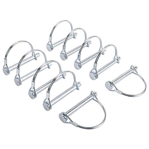 Yaemarine 10 Pcs 5/16" X 2-1/4" Round Wire Shaft Locking Pin Heavy Duty Safety Coupler Pin Shaft Locking Pto Hitch Pin With Round Arch Wire Retainer For Farm Trailers Lawn Garden #TOP29